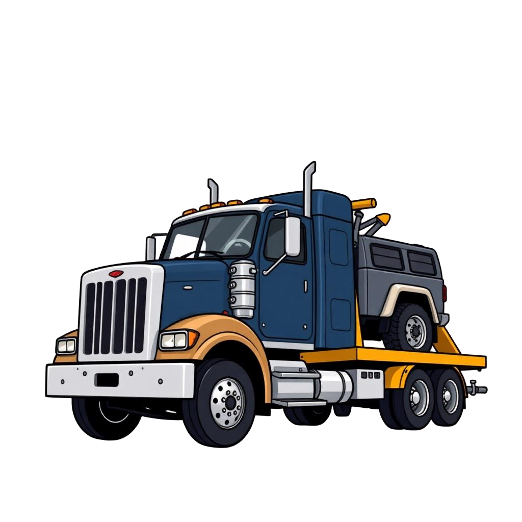 Camion de remorquage Sun Move transportant un 4x4